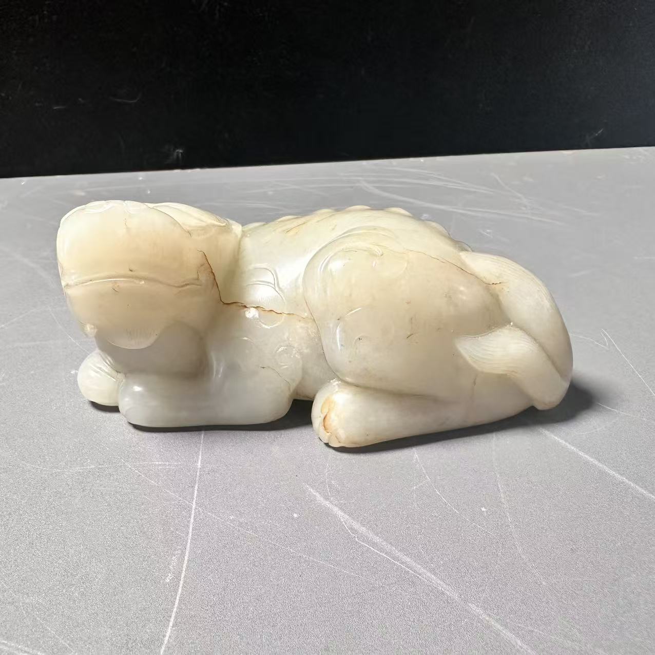 GWC-1120下午005和田玉白玉瑞兽摆件