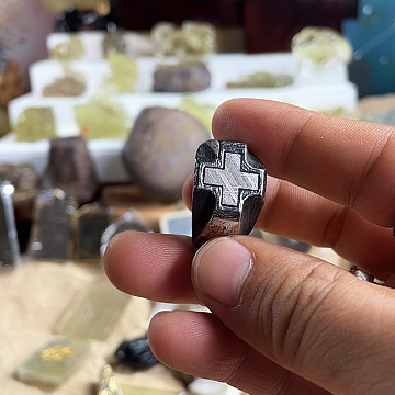 大理石磁石陨落星辰瑞典M铁戒指