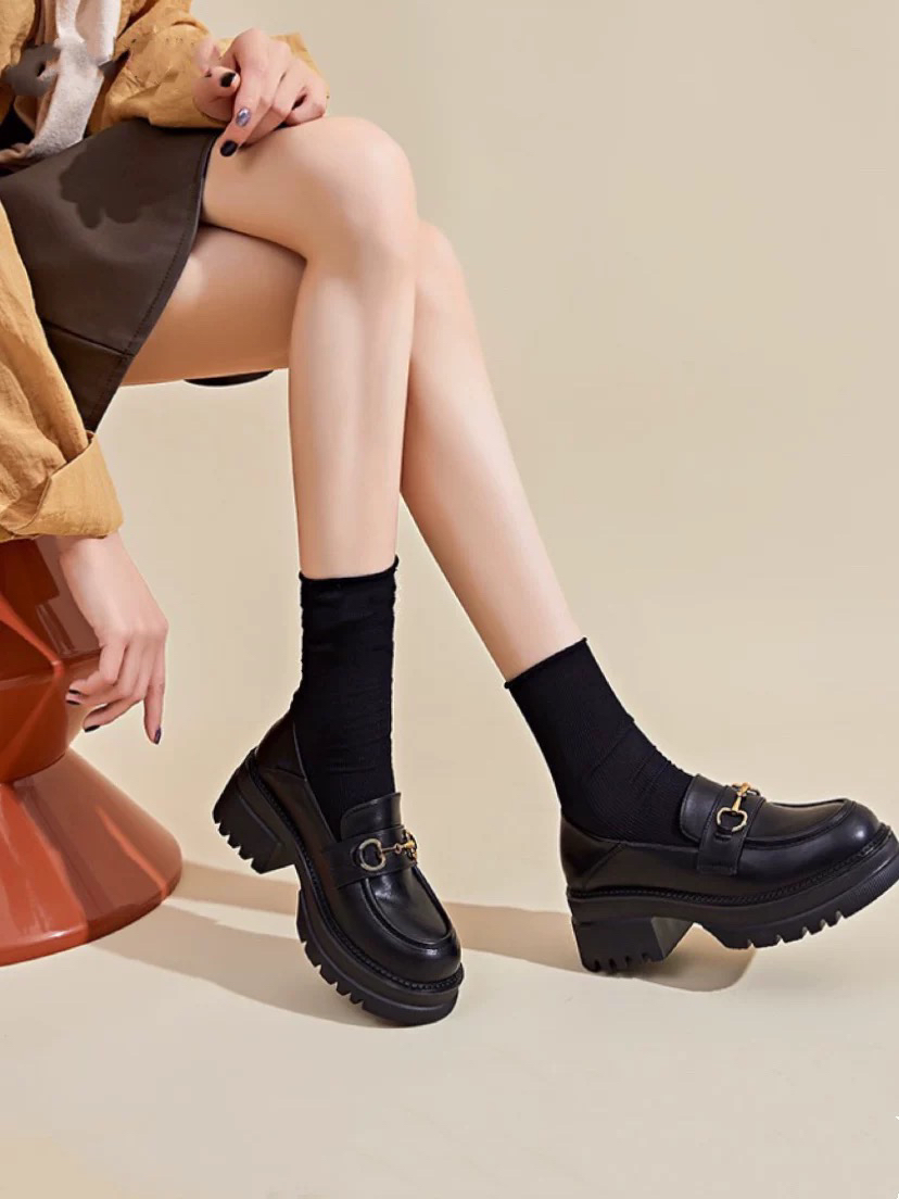 E195亲子款高帮堆堆袜5双