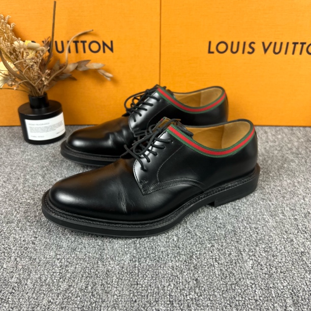 99新 GUCCI/古驰 5码 Gucci古驰条纹男士商务休闲皮鞋 99新 /6034