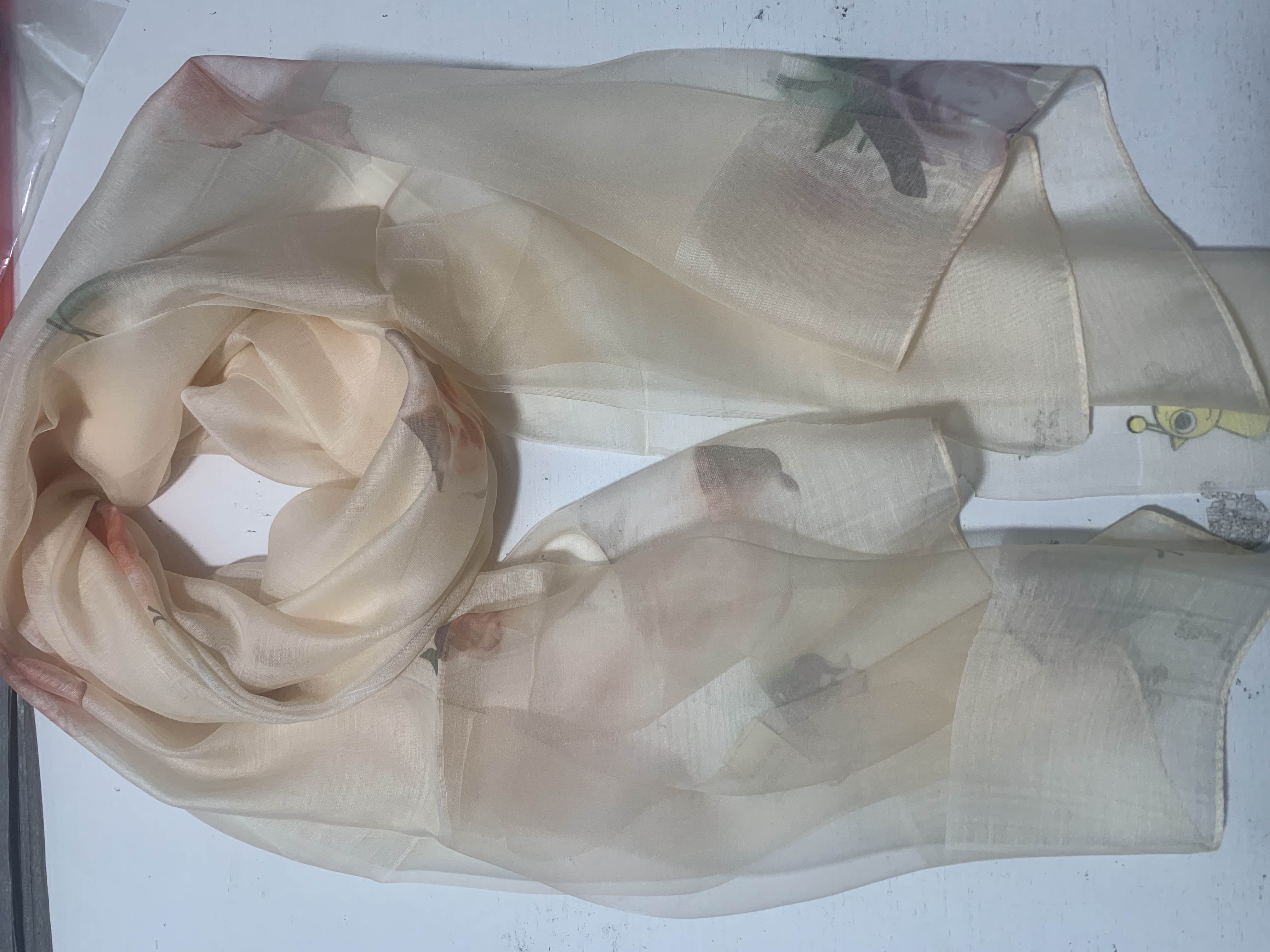 C294 肉色玫瑰 桑蚕丝羊毛围巾丝巾时尚 百搭围巾 80*190 C