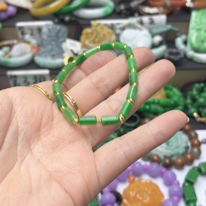 翡翠未镶嵌手链手链58