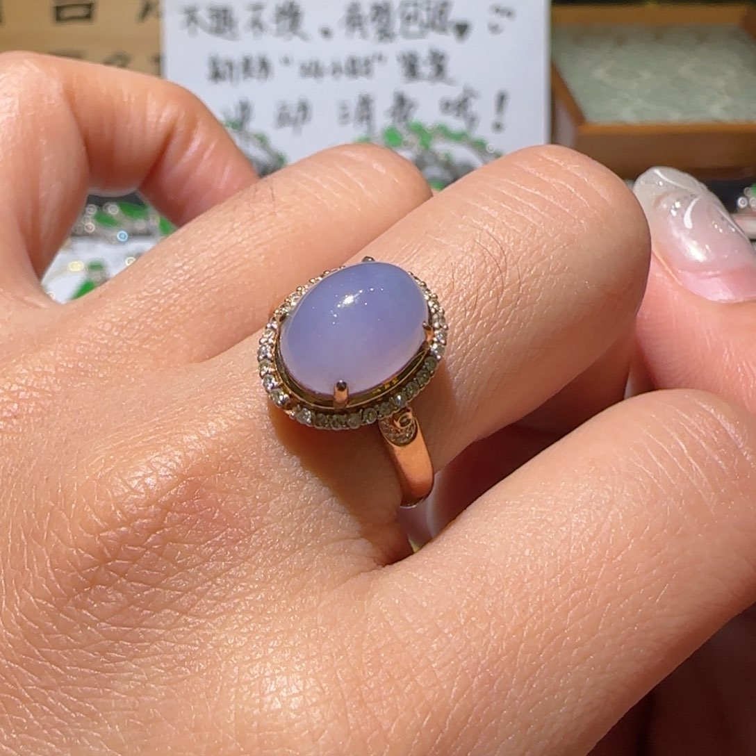 【闪购商品】翡翠戒指18K金镶嵌缅甸