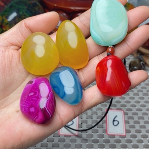 未镶嵌玛瑙/玉髓珠宝奇石麦*茶打孔不退不换