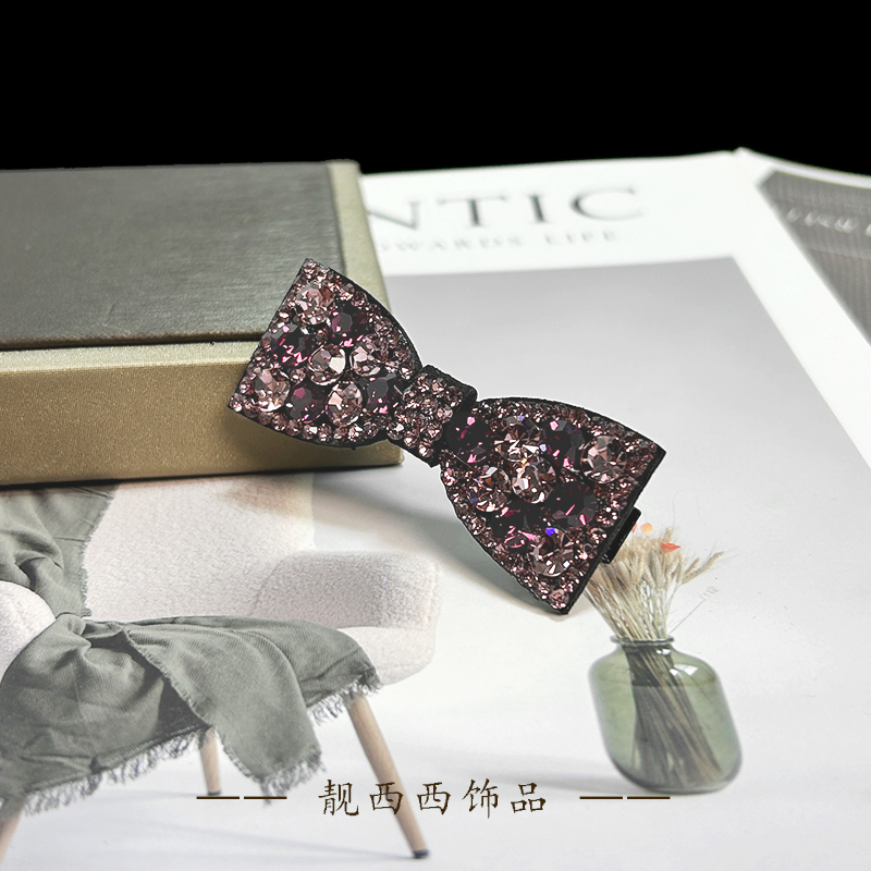 【LXX靓西西】6590鸭嘴夹6厘米紫色轻奢满钻