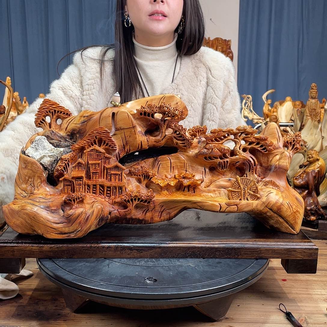 柏木（崖柏）山水倒流香送两盒香