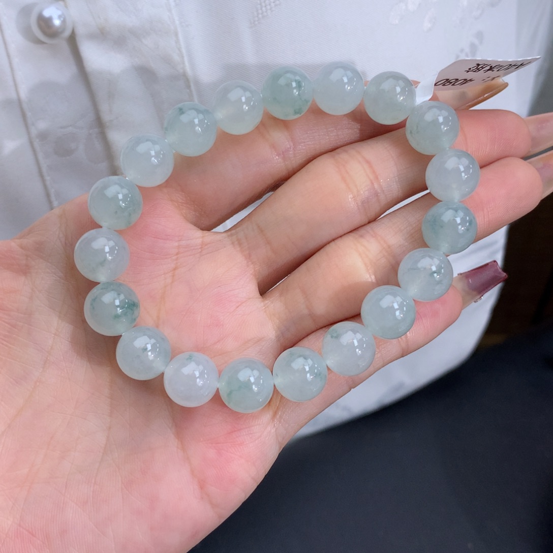 翡翠手链未镶嵌卡10冰胶飘花手串