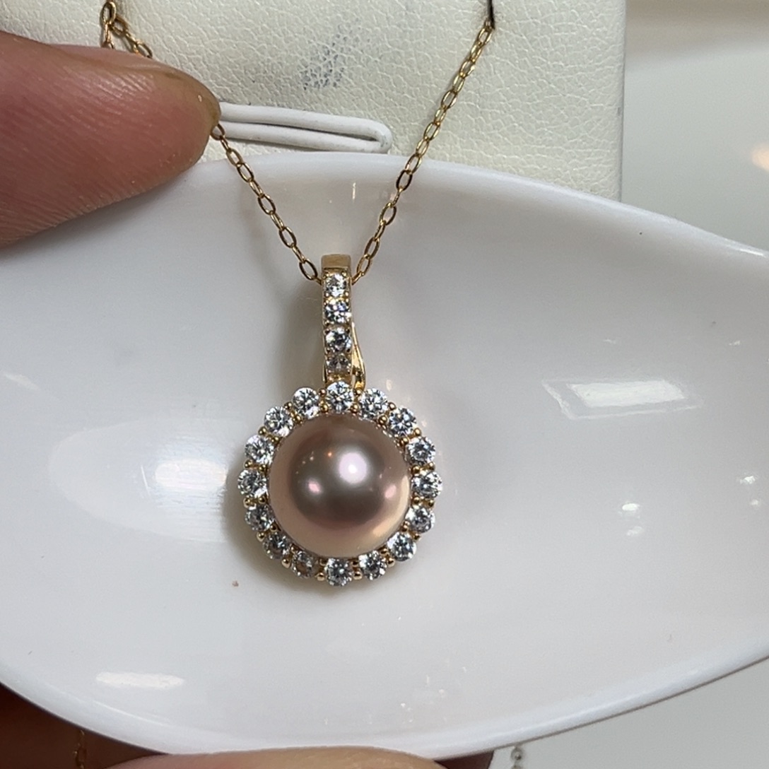 十***一淡水珍珠银S925镶嵌颈饰