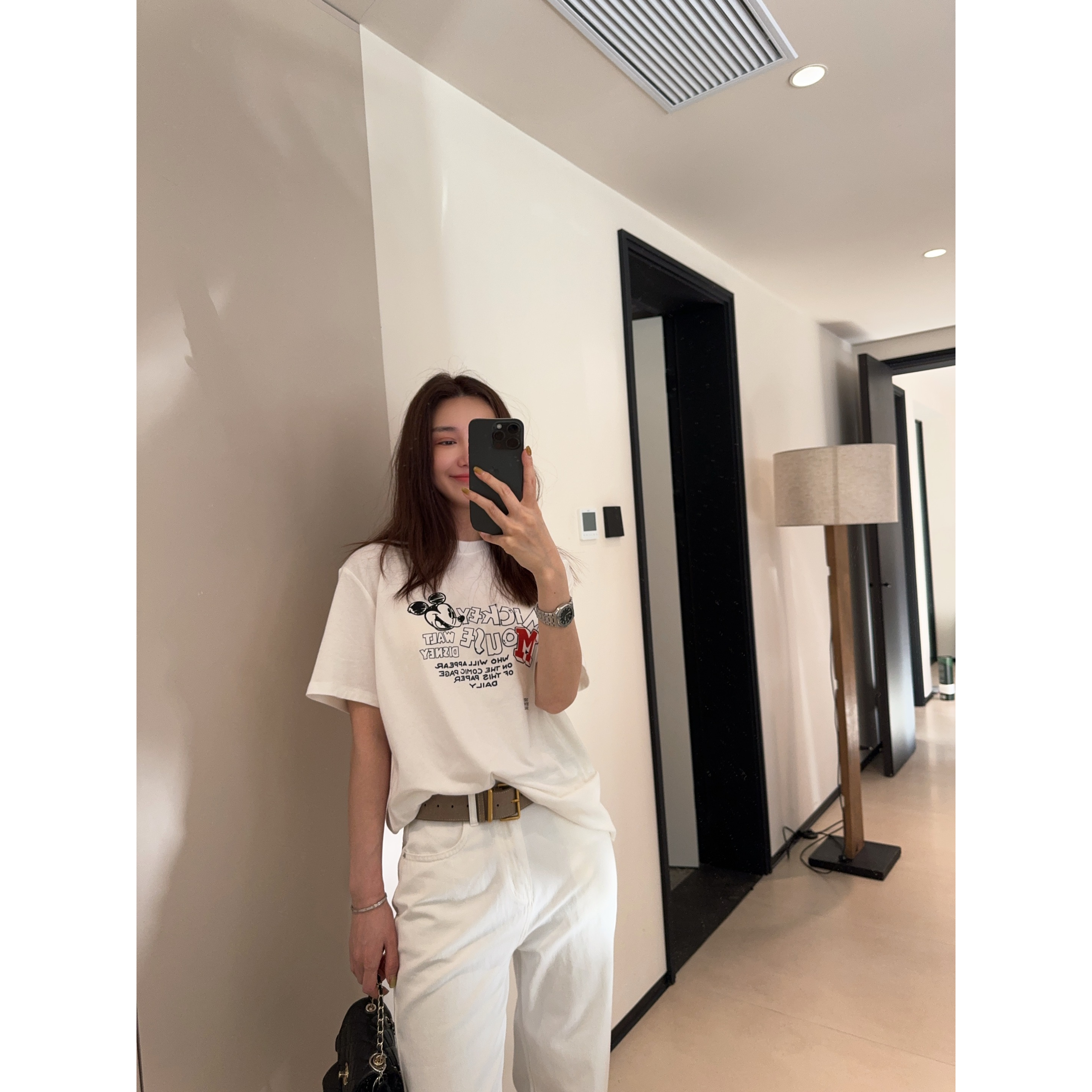 ［REVAN SUN］-大骨架穿搭 米奇图案T恤580522