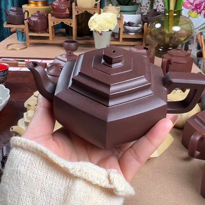 紫砂茶壶紫泥雪华