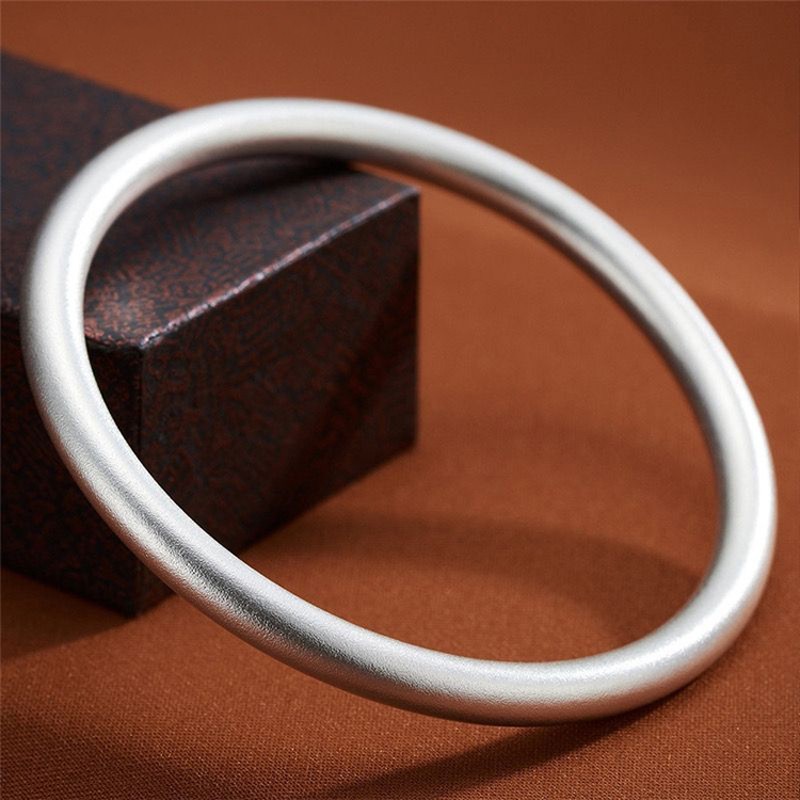  编号82 经典单圈古法手镯实心磨砂手环素圈