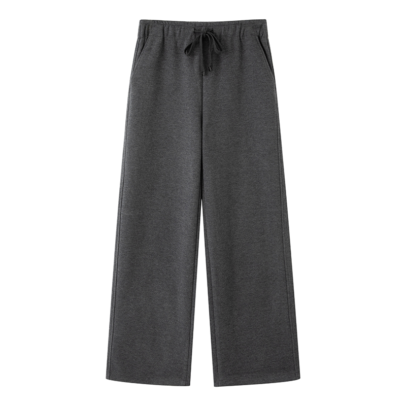 M-休闲裤女2025冬季新款百搭高腰显瘦直筒抽绳加厚保暖长裤子2611