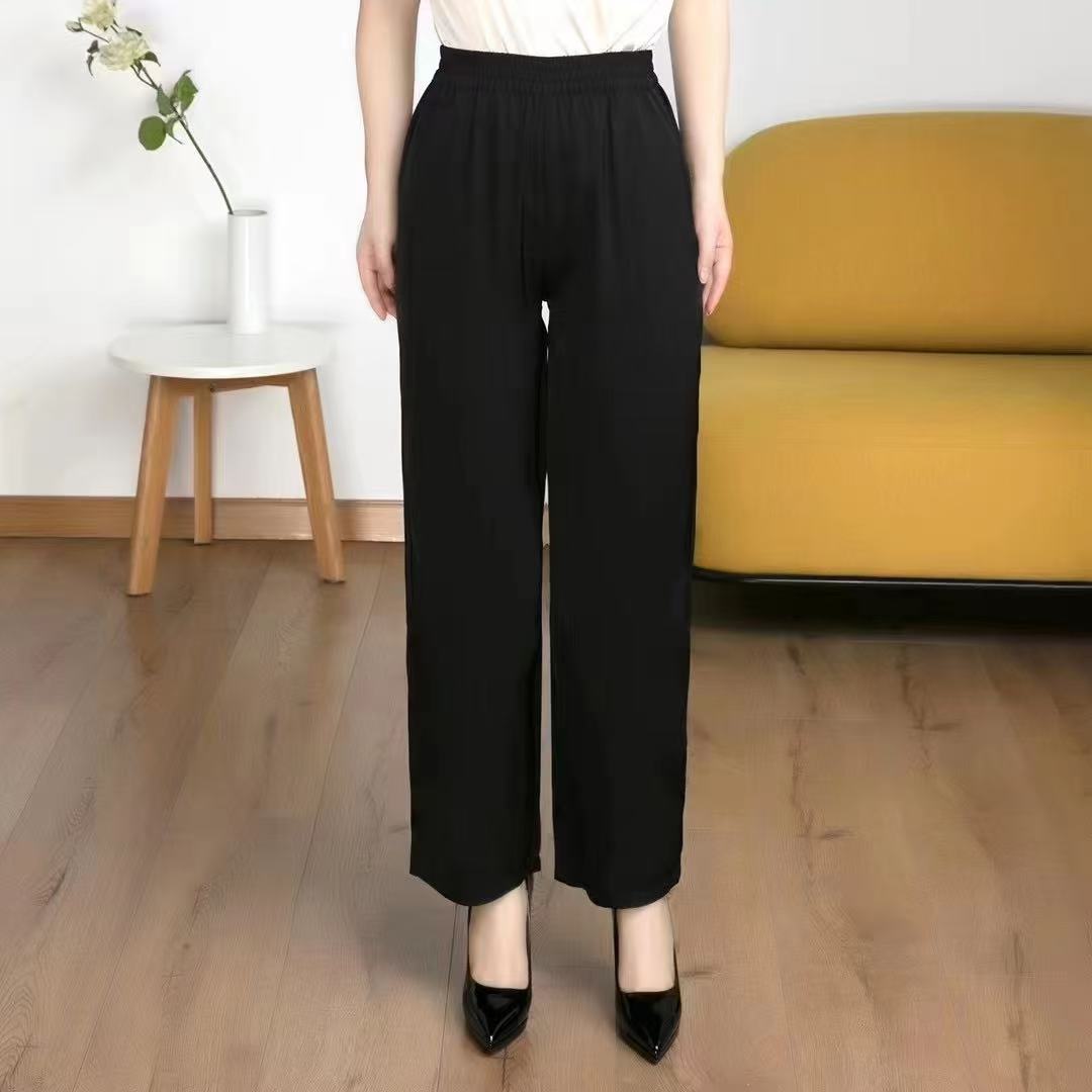 26姆米桑蚕丝春夏季节女性百搭休闲裤显瘦直筒洋气薄款女士防晒