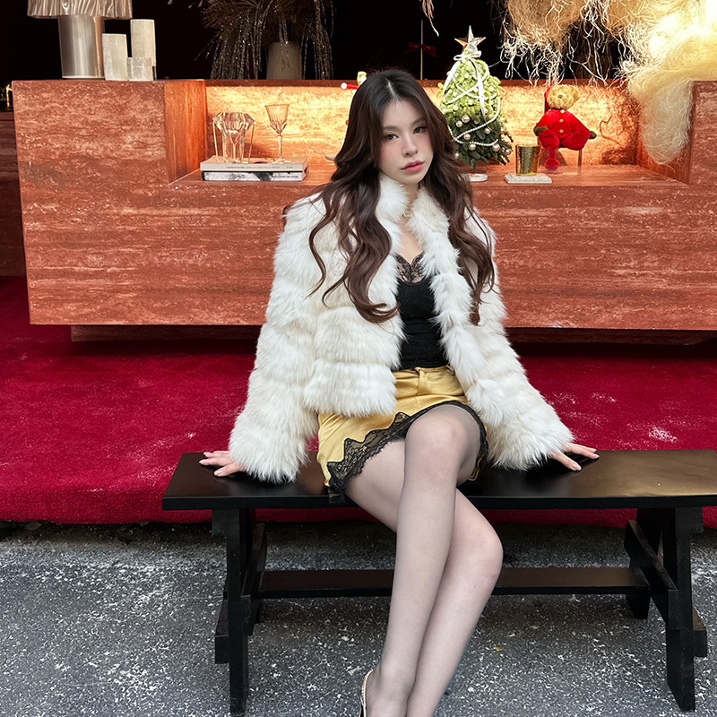 3号琪琪家（44601-44800）设计师孤品皮草外套女狐狸毛貉子毛网红款