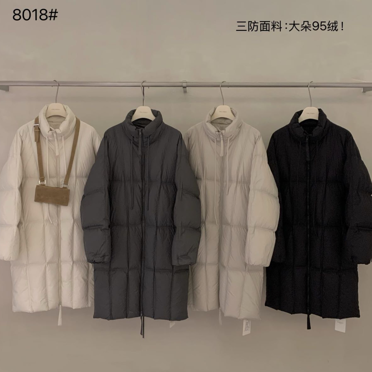 【ENXI】270g！显瘦廓形滚绳立领长款羽绒服8018