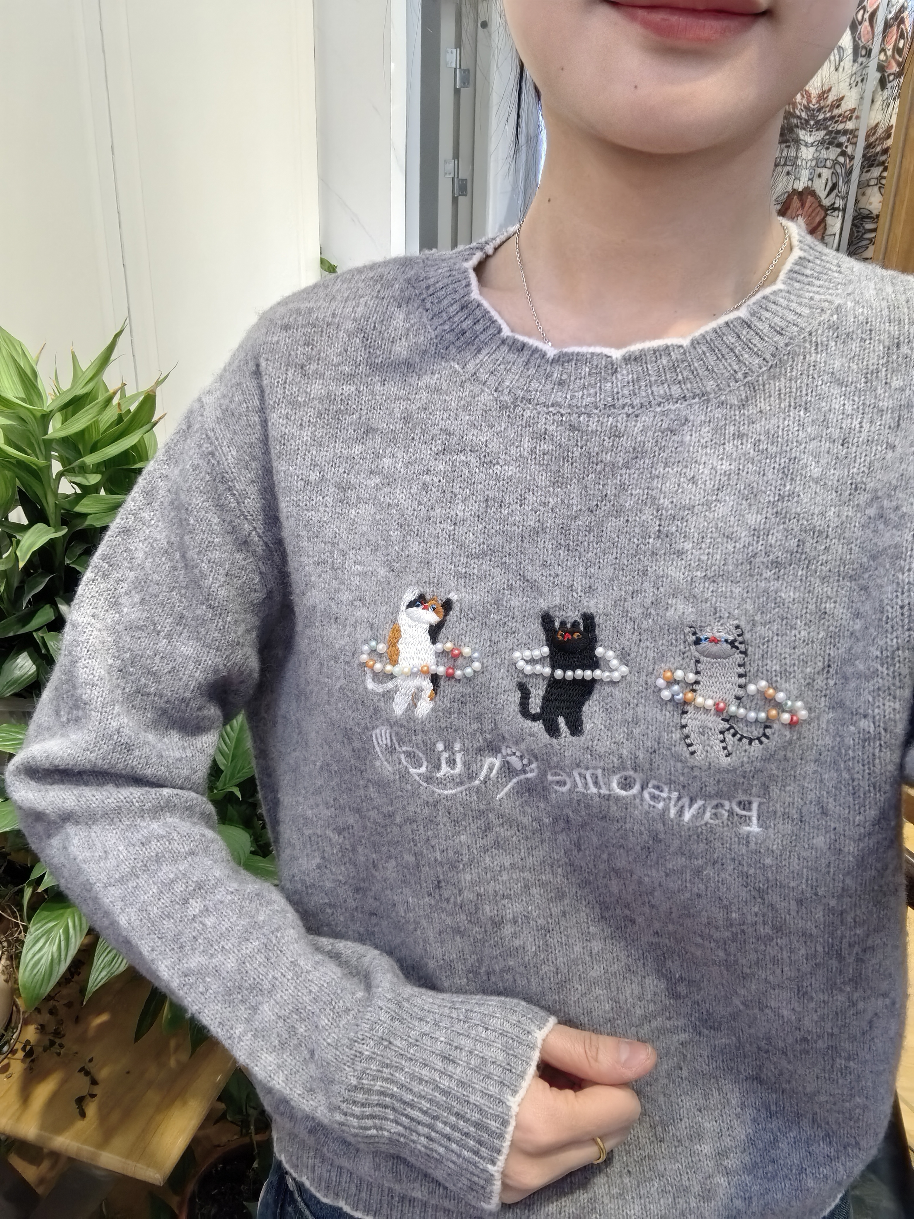 可爱减龄小猫咪羊毛衫