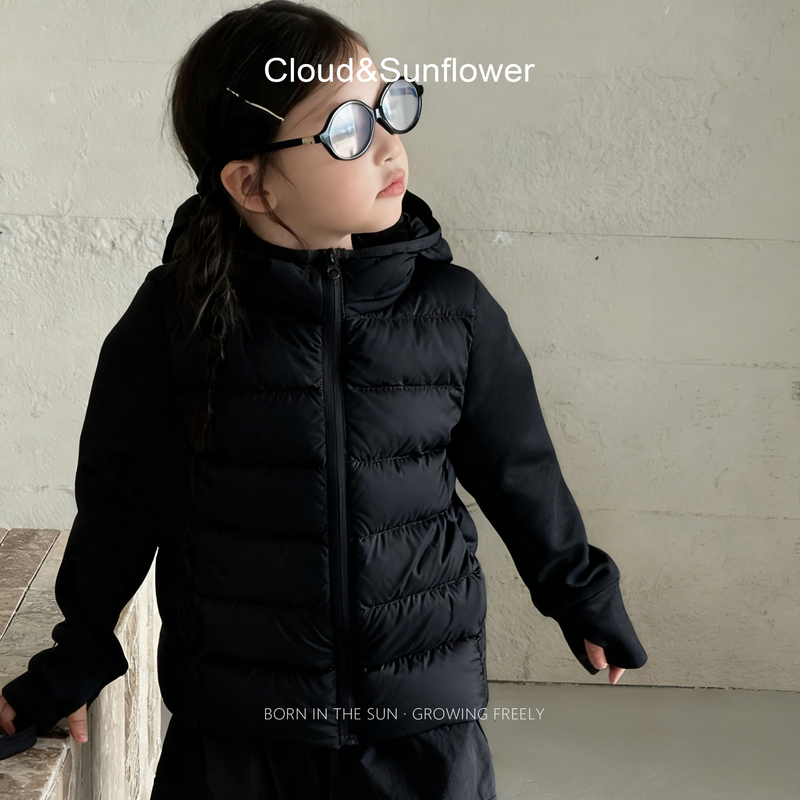 【云朵小葵】女童连帽拉链款轻薄保暖冬季上衣休闲羽绒服 1303