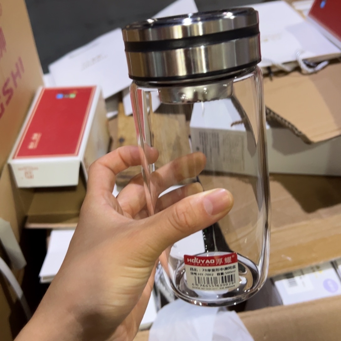 厚耀单层烫手玻璃杯500深谙黑色500