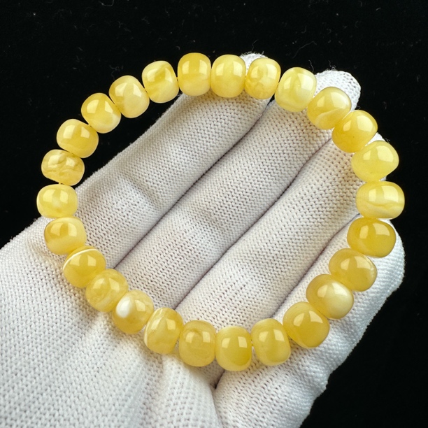 Y4670天然原矿蜜蜡 手串8+mm 9g抖音基地质检发货