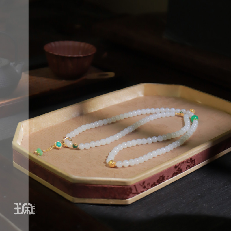 绮欢|和田玉*项链*18K金镶嵌XYB24061310多样性发其一