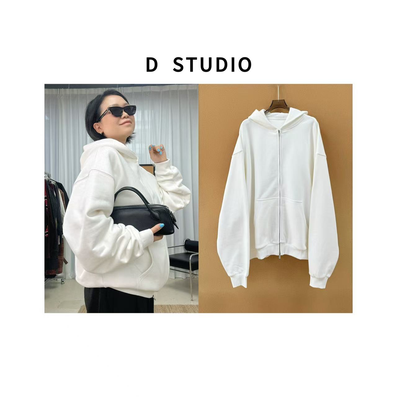 D STUDIO 四色拉链卫衣外套 D3195