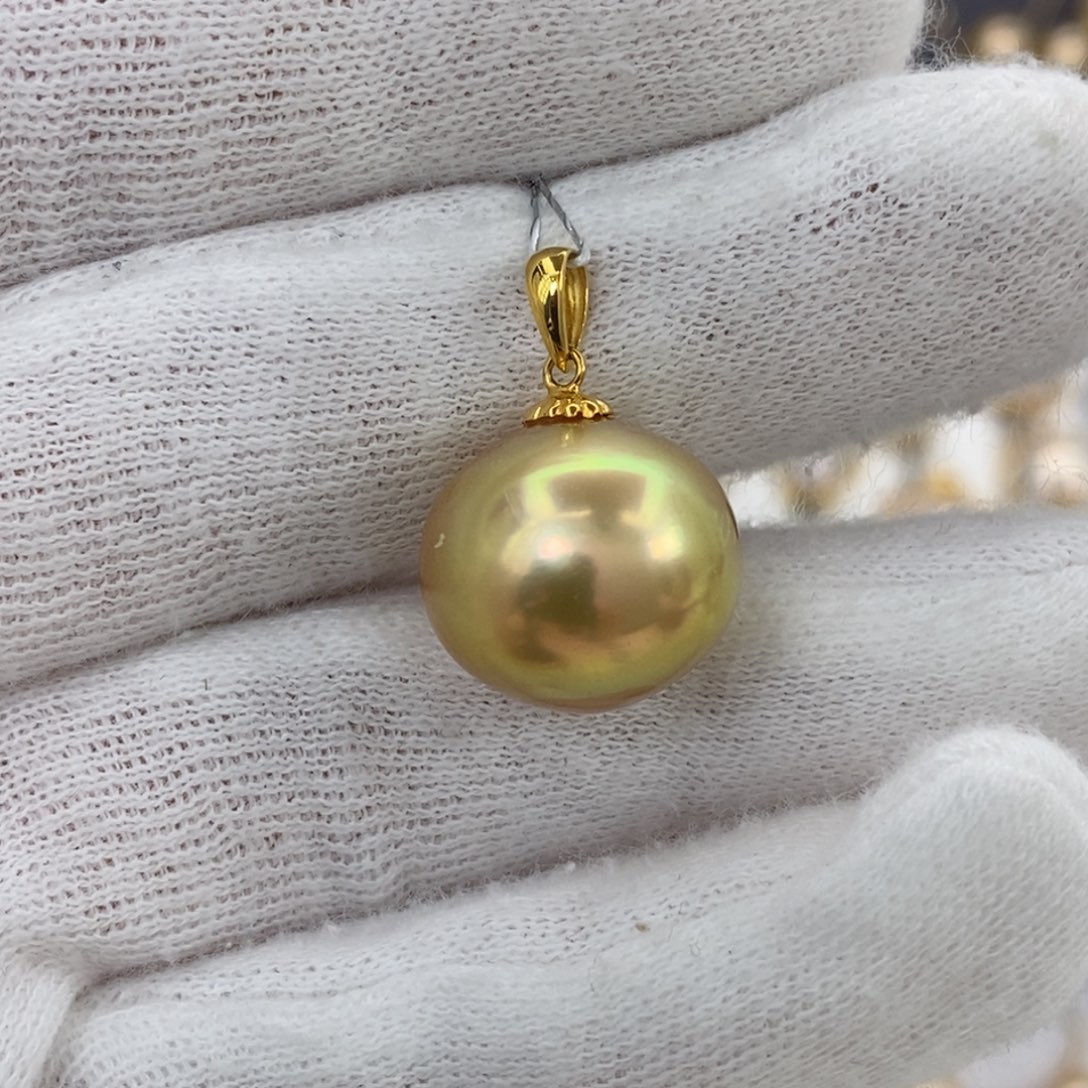 海水珍珠颈饰18K金镶嵌15-16m m