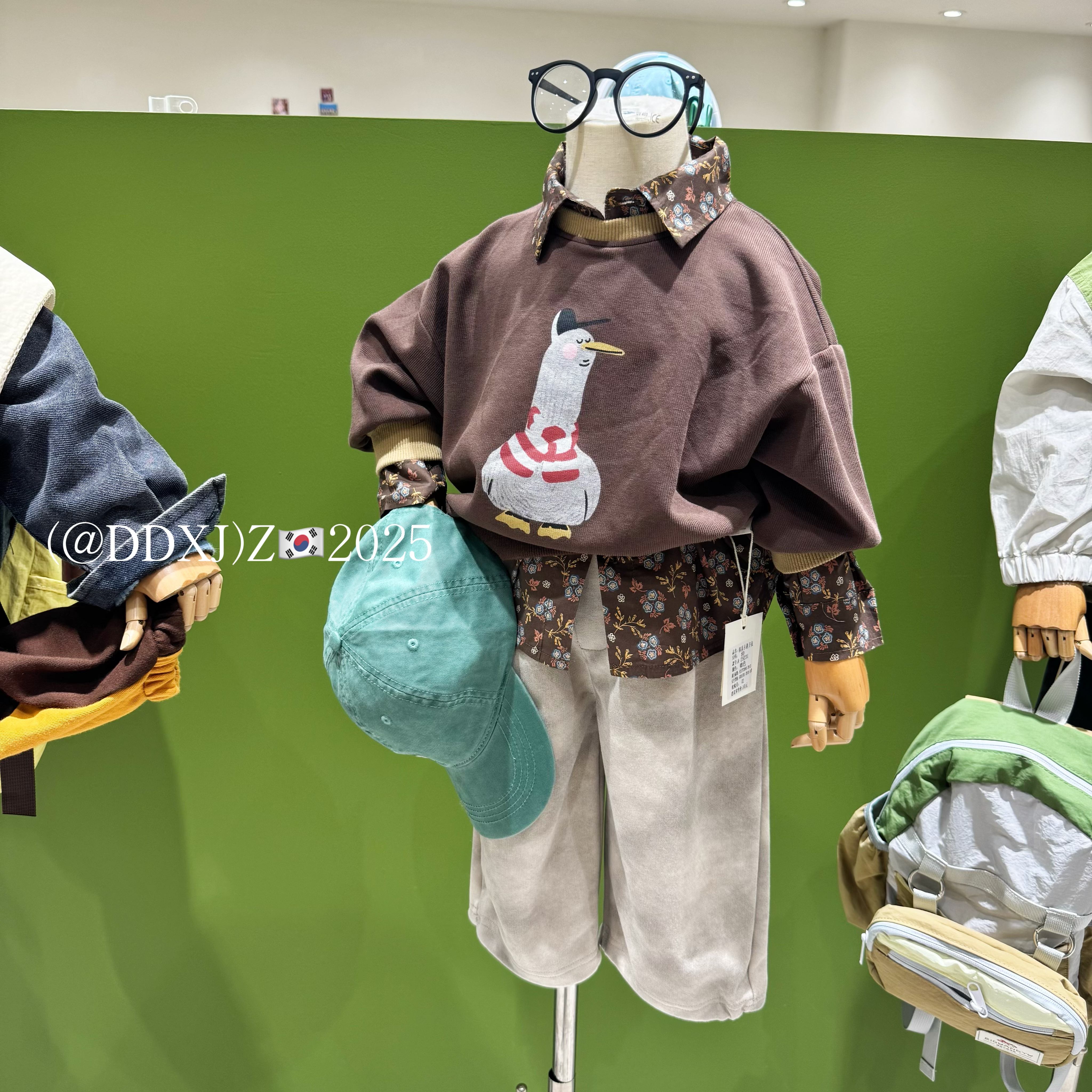 【W+韩系童装】秋款儿童韩版休闲卡通印花套头圆领卫衣 25231