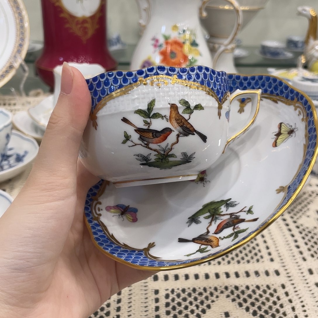 摆件中古赫伦咖啡杯