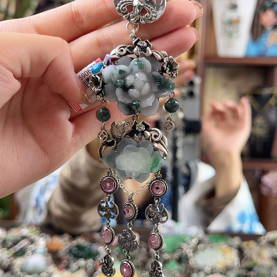 翡翠银S925镶嵌颈饰