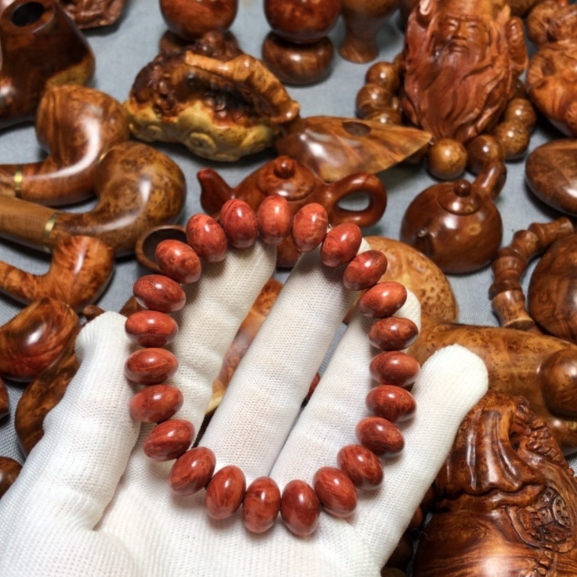 【闪购商品】木麻梨疙瘩火琉璃手把件
