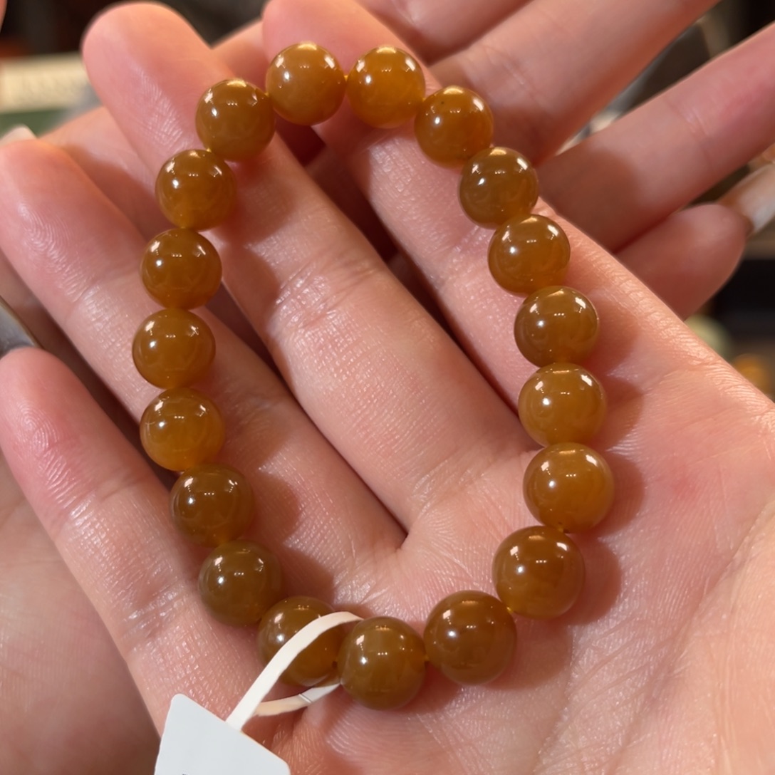 和田玉（糖玉）未镶嵌手串金山全糖10mm手串