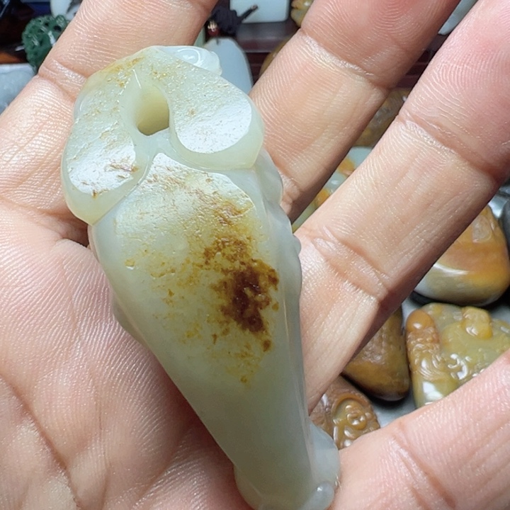 和田玉挂件未镶嵌背**涯