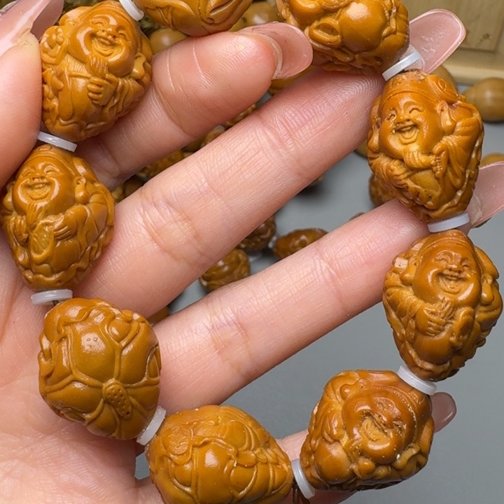 橄榄核手串/手链荷叶财神