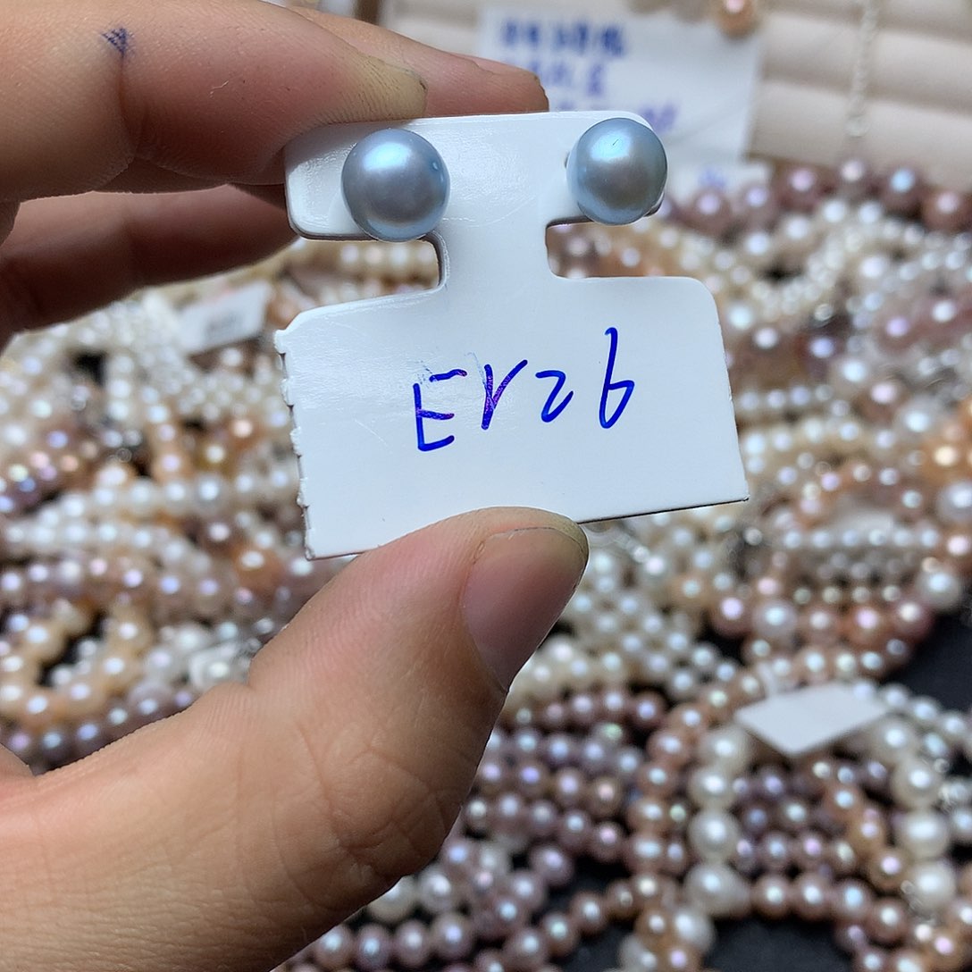 淡水珍珠8-9未镶嵌er26耳钉