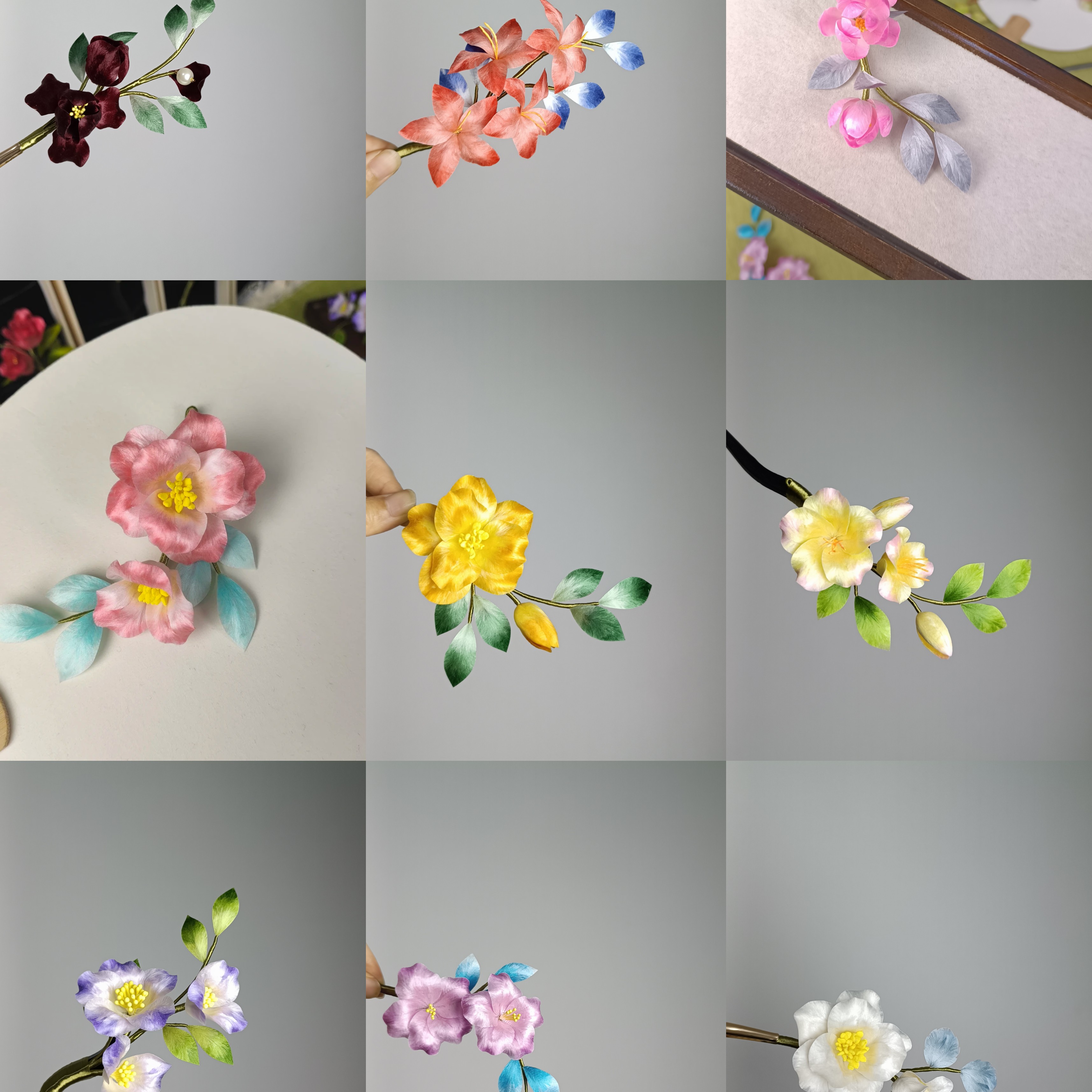 【开播福利】非遗绒花桑蚕丝纯手工发簪搭配新中式新娘结婚旗袍发饰