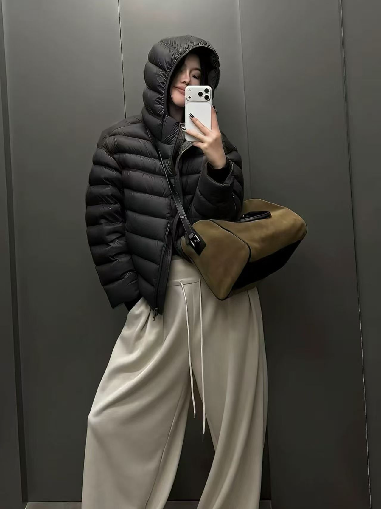 516【羽】女装外套时尚百搭拉链保暖秋冬季排骨连帽外套