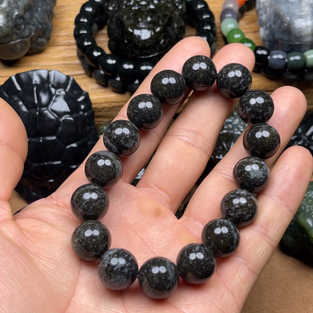 和田玉和田玉手串14mm珠未镶嵌无*谓