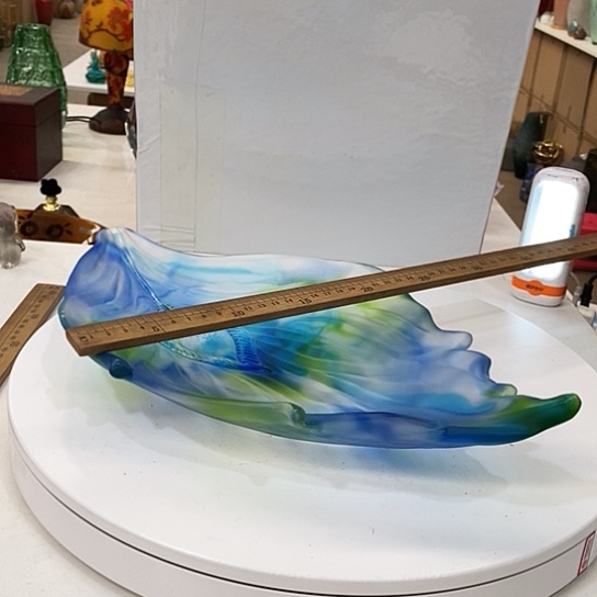 琉璃果盘长39厘米宽23厘米花瓶