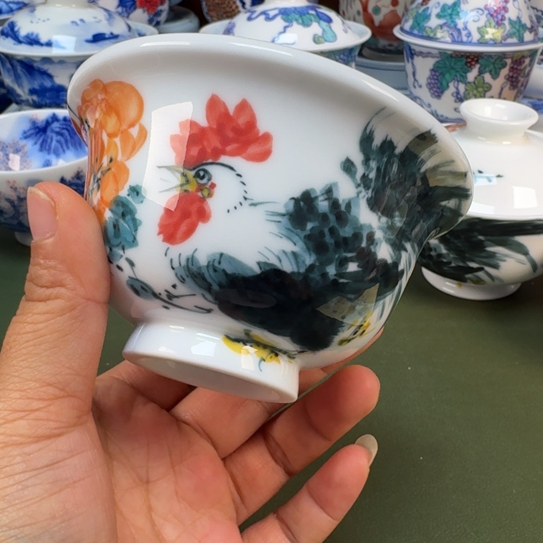 陶瓷景德镇纯手绘茶具圆圆214