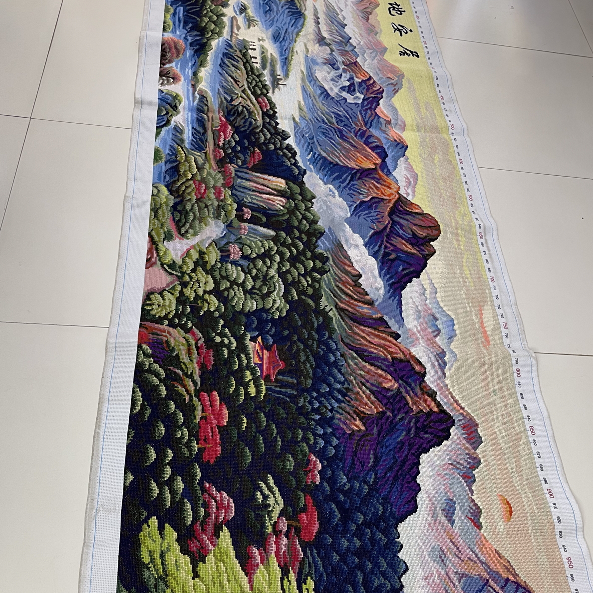 现代福地安居背靠金山装饰画卧室床头墙面背景画