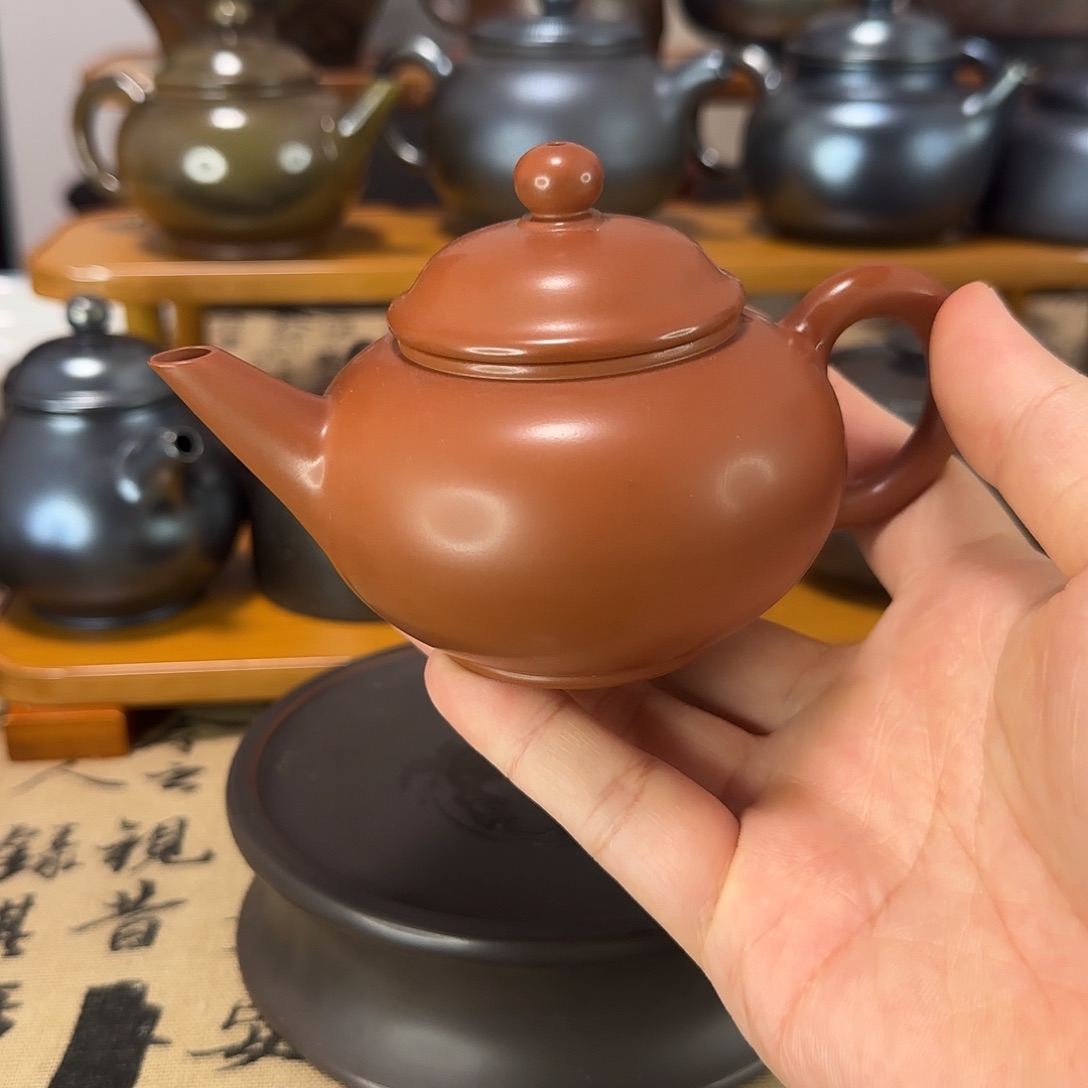 复烧坭兴陶钦州红150毫升内推球孔