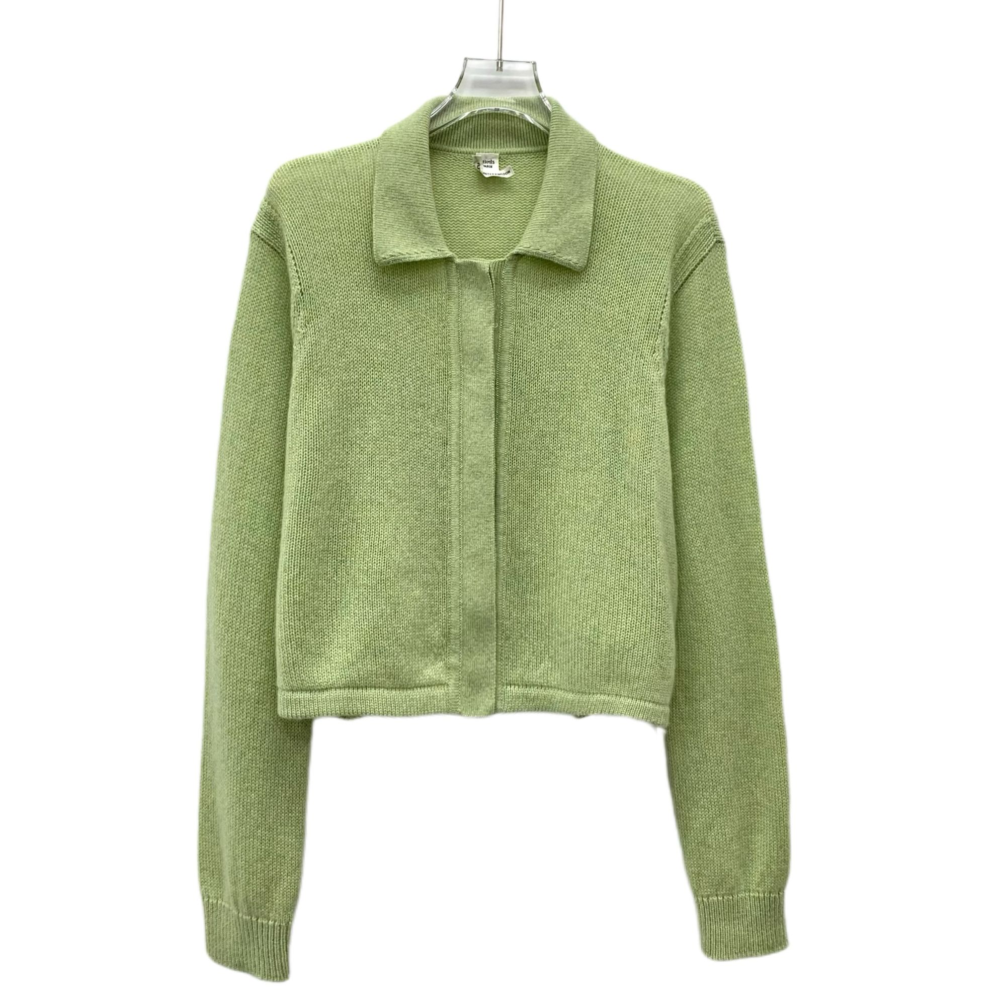 未使用 Hermes/爱马仕  JW0944  25款 浅绿色山羊绒外套 40 M码 