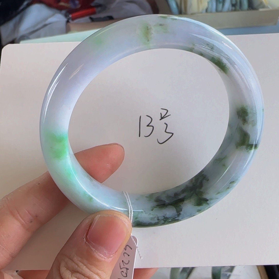 翡翠手镯未镶嵌老坑57.7圈