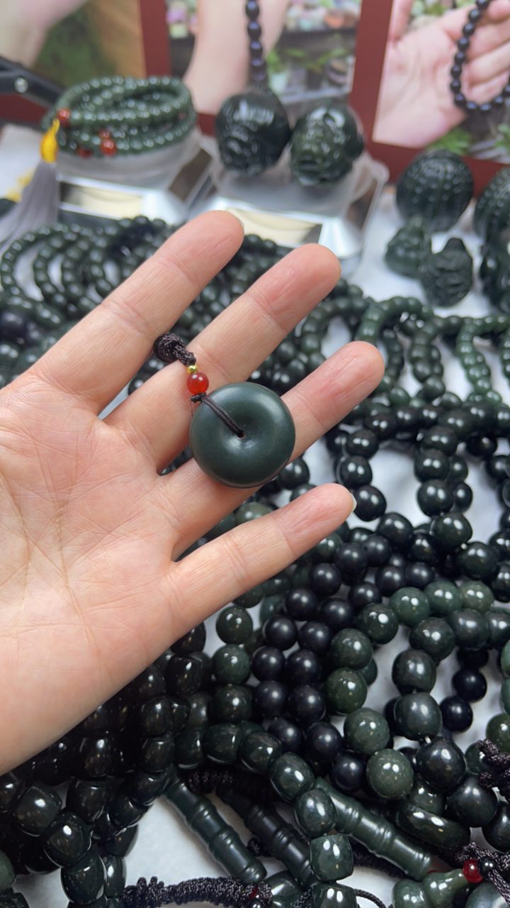 和田玉青玉平安扣吊坠