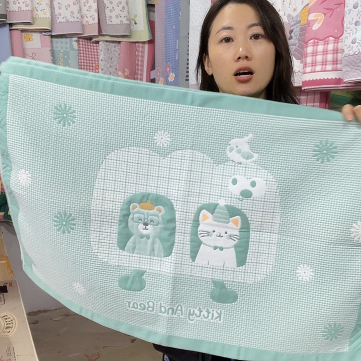 棉特价绿色小猫咪