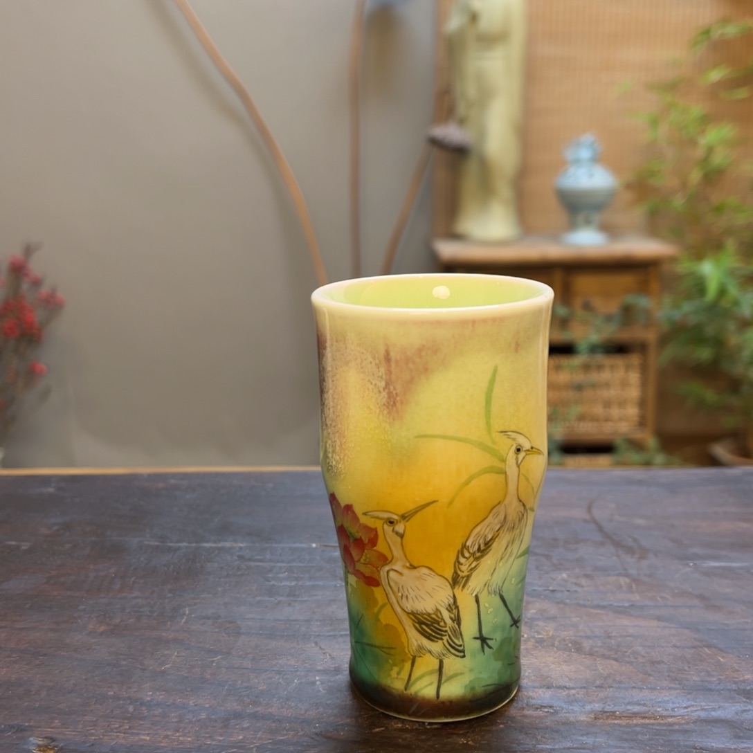 杯柴烧手工手绘陶瓷