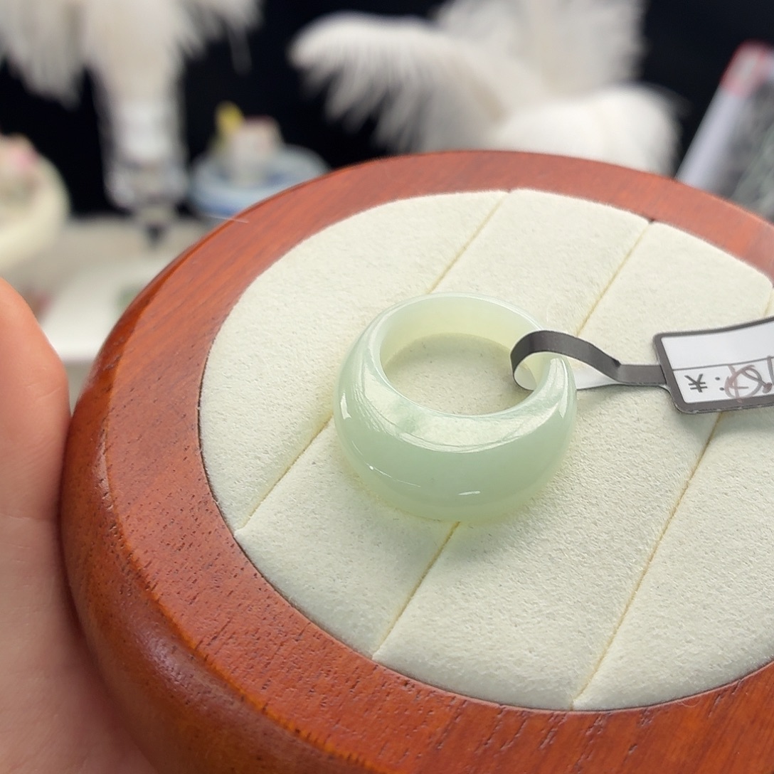 和田玉（糖玉）未镶嵌戒指r35奶白馒头17.4