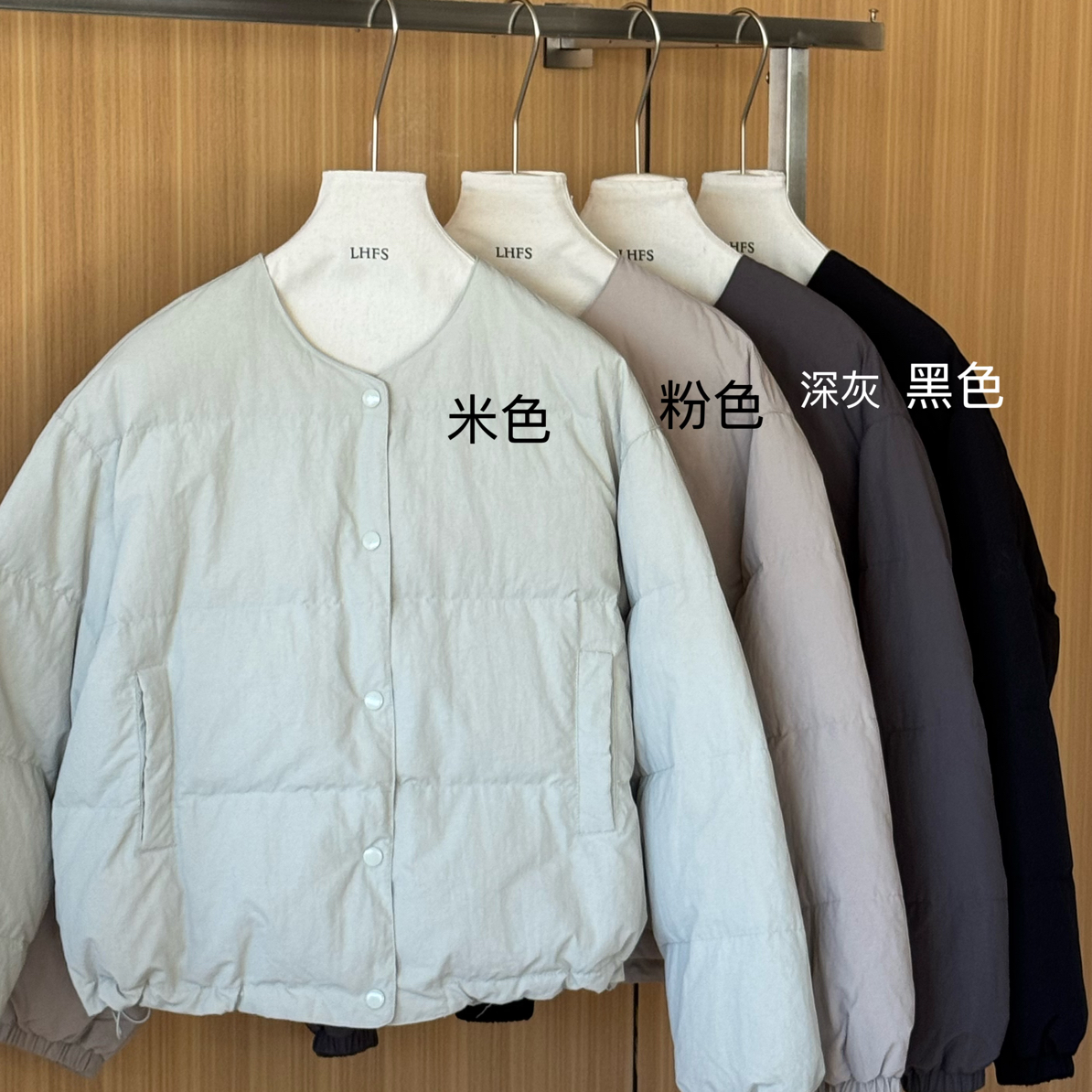 【梨花服饰】圆领简约百搭羽绒服