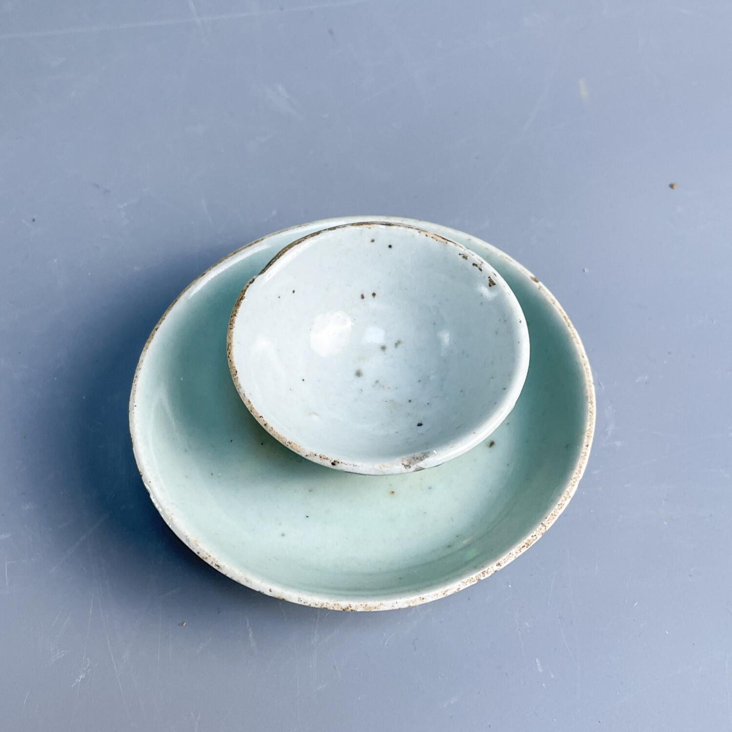 M25KT005F66 - 清道光 青釉杯碟一套14