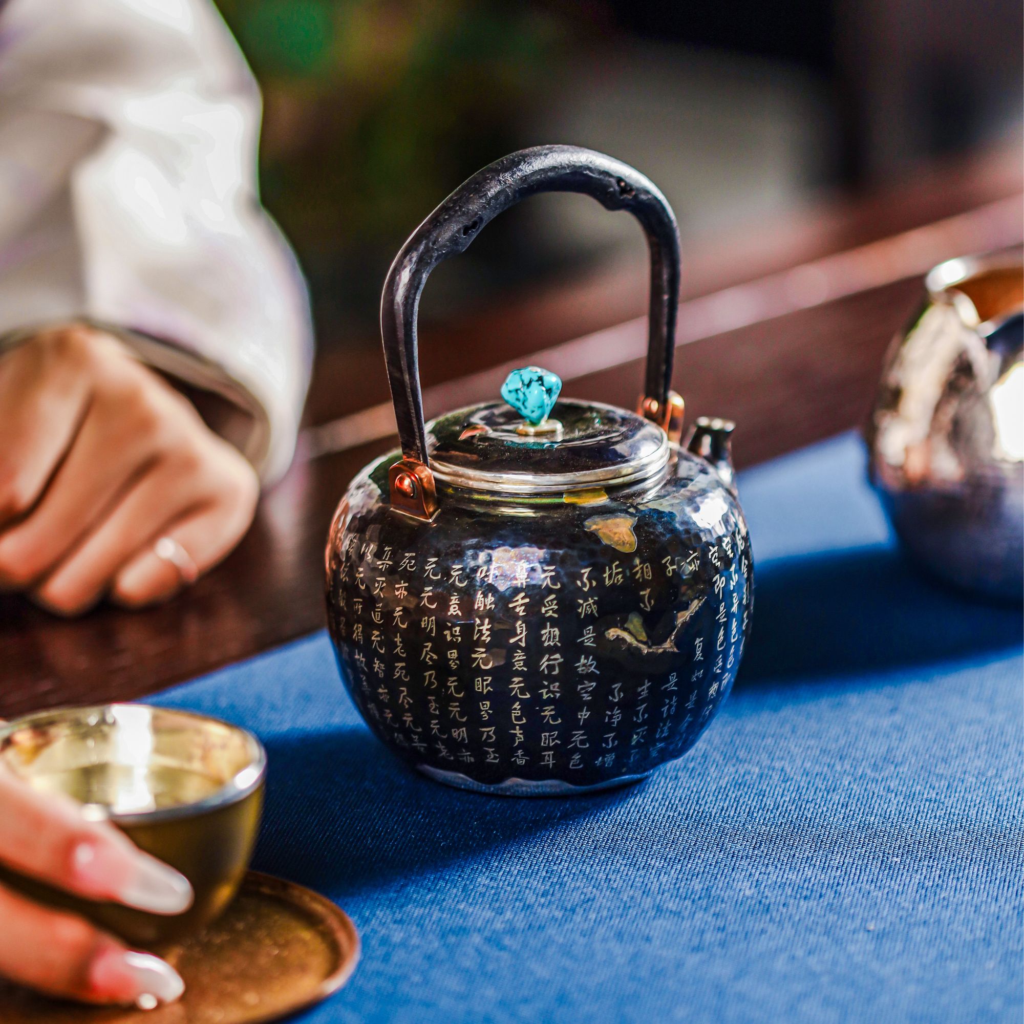 乌铜走银 心经泡壶提梁壶 非遗手工艺